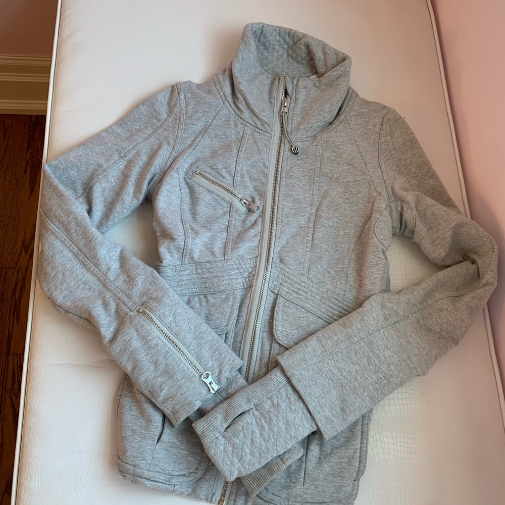 lululemon athletica Light Gray High-Collar Hoodie